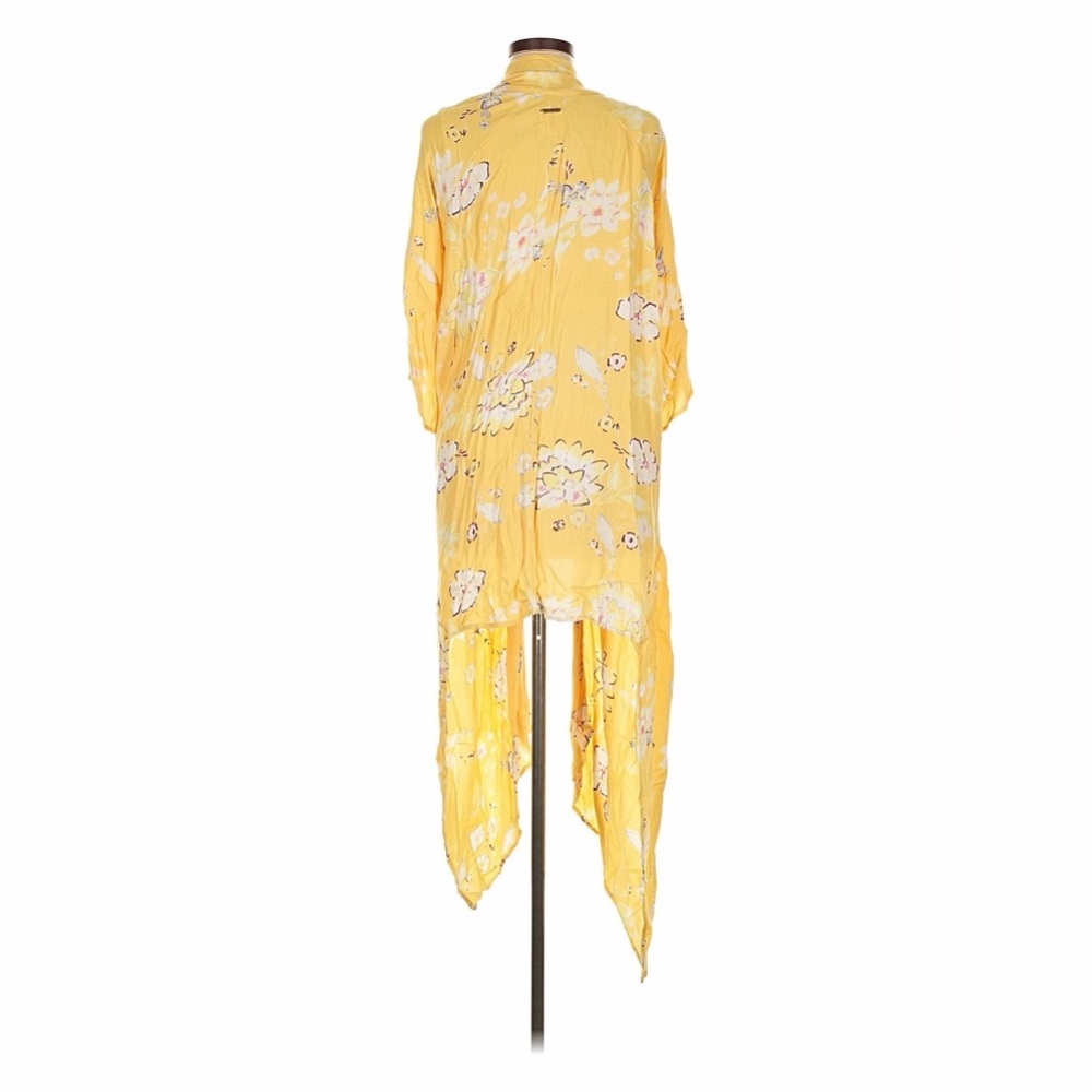 Billabong Yellow Floral Kimono M - Picture 3 of 5